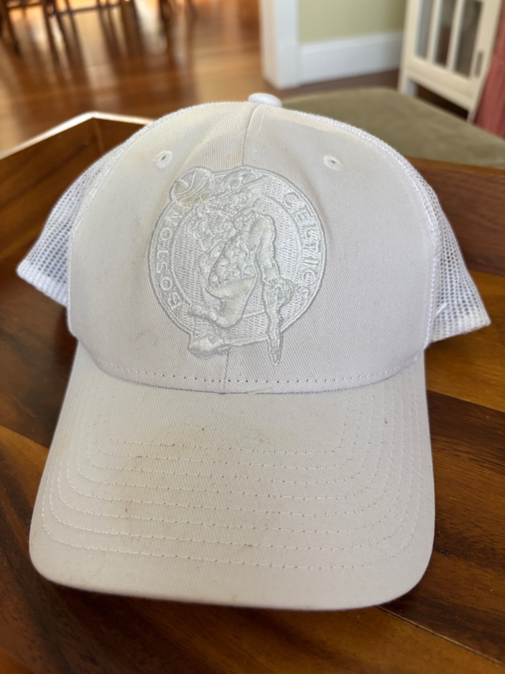 Zephyr White Boston Celtics Mesh-Back Trucker Hat